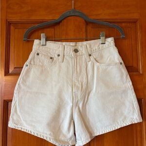 Levi's White High-Loose Jean Shorts
